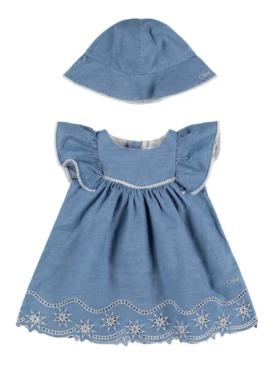 Chloé   Cotton chambray dress &amp; hat 