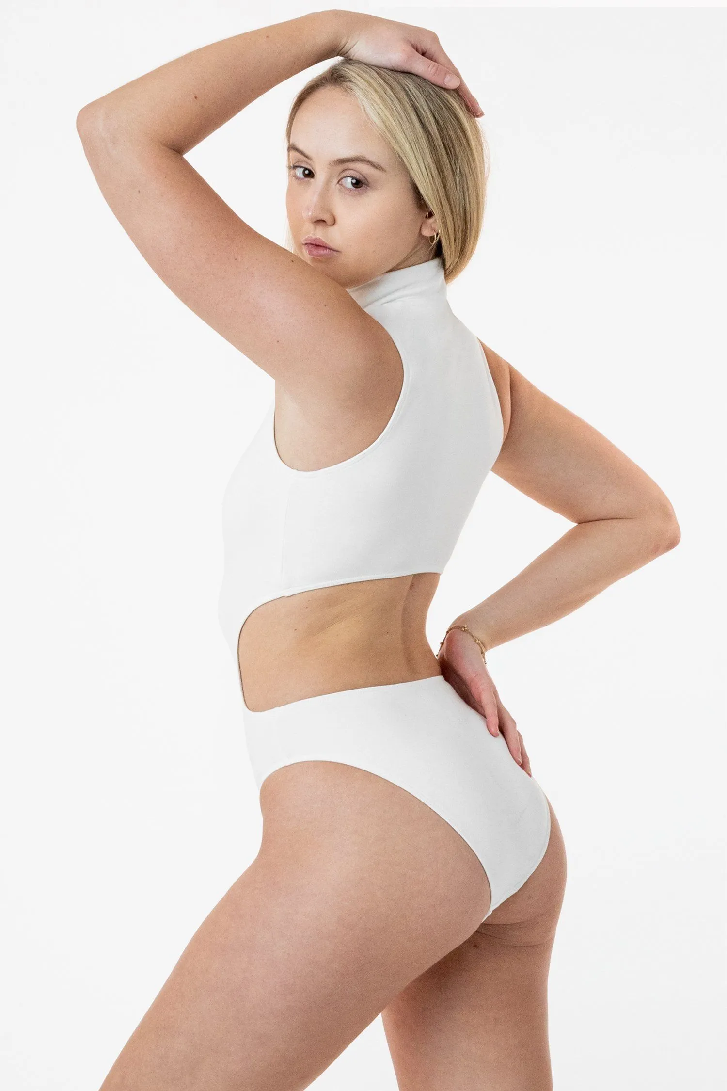 PON127 - Ponte Mockneck Cutout Bodysuit