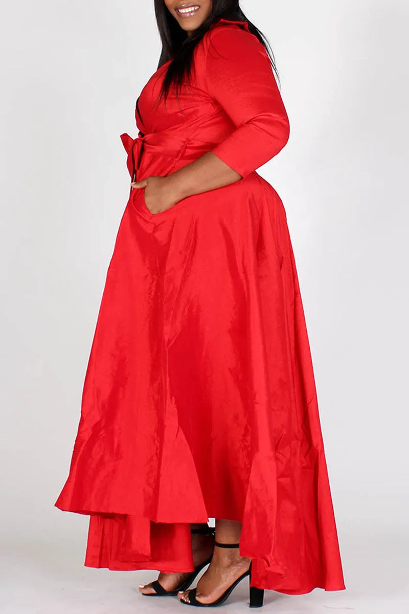 Red Wrap "a-line" Maxi Dress